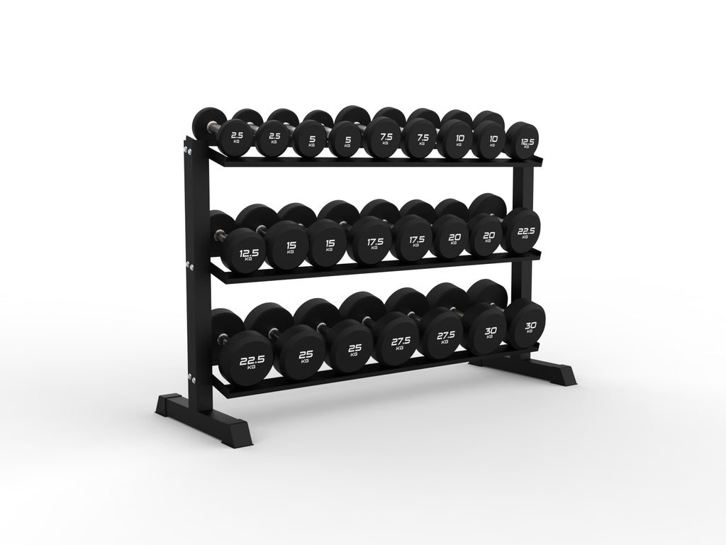 Urethane dumbbell set with rack sale