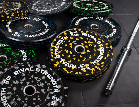 Rival Olympic Colour Splash Bumper Plate and Optional Barbell Sets