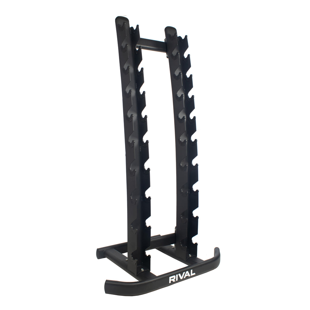 Rival Front-Facing 10 pair Commercial Vertical Hex Dumbbell Storage Rack