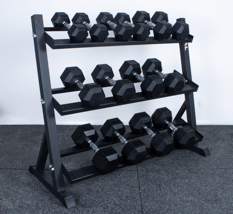 Rival Hex Dumbbell Sets With Optional Storage Rack