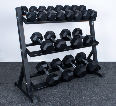 Rival Hex Dumbbell Sets With Optional Storage Rack