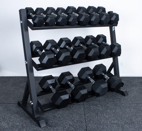 Rival Hex Dumbbell Sets With Optional Storage Rack