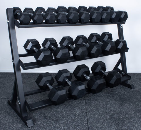 Rival Hex Dumbbell Sets With Optional Storage Rack