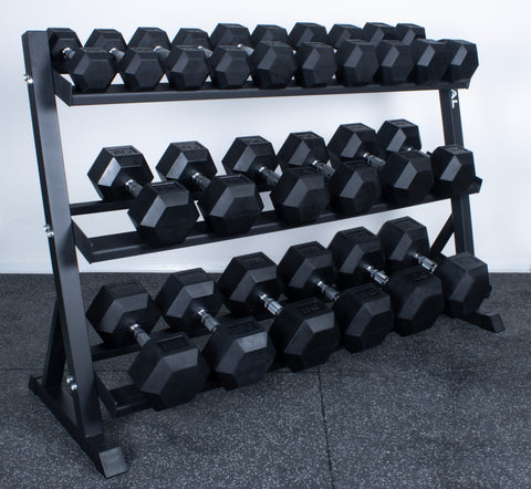 Rival Hex Dumbbell Sets With Optional Storage Rack