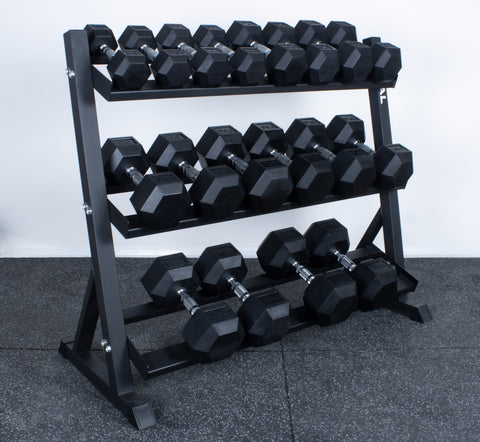 Rival Hex Dumbbell Sets With Optional Storage Rack