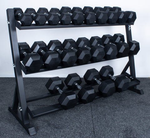 Rival Hex Dumbbell Sets With Optional Storage Rack