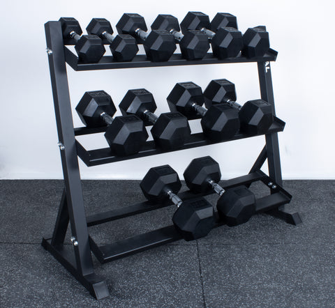 Rival Hex Dumbbell Sets With Optional Storage Rack