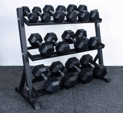 Rival Hex Dumbbell Sets With Optional Storage Rack