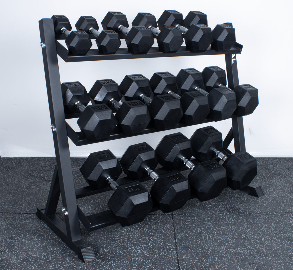 Rival Hex Dumbbell Sets With Optional Storage Rack