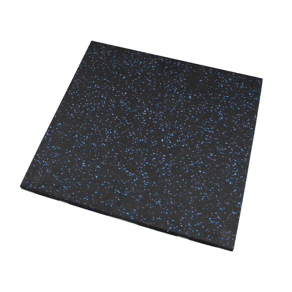 Rival Blue Fleck Premium Interlocking Rubber Gym Floor Tiles with Conn Rival Strength