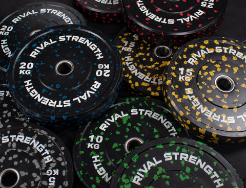 Rival Olympic Colour Splash Bumper Plate and Optional Barbell Sets