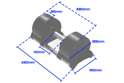 Rival 24KG Adjustable Dumbbells (Pair) (2KG Increments)