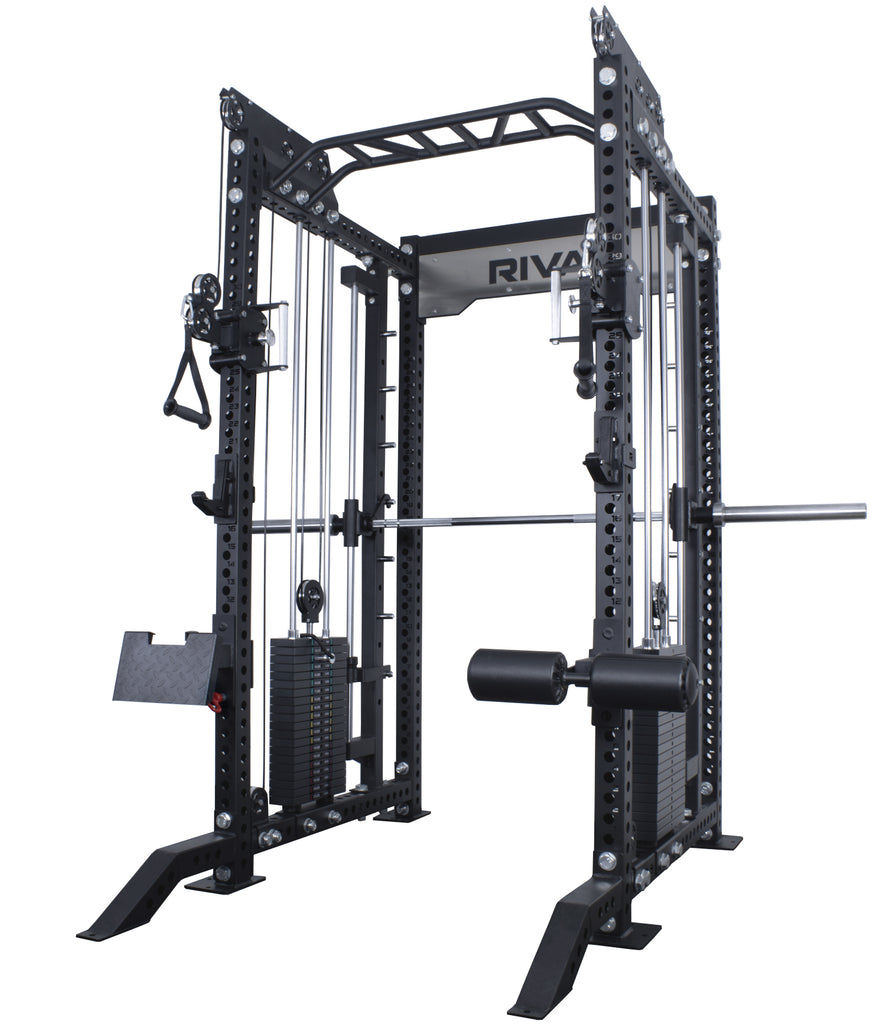 Rival S-2 Series Power Rack With Dual Adjustable Pulley and Smith Machine