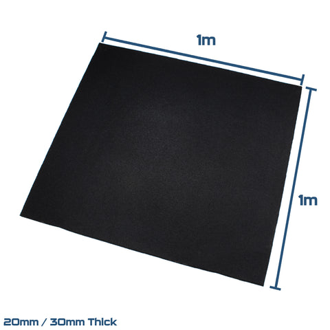 Black Rubber SBR Gym Floor Tiles (1m x 1m) (20/30mm)